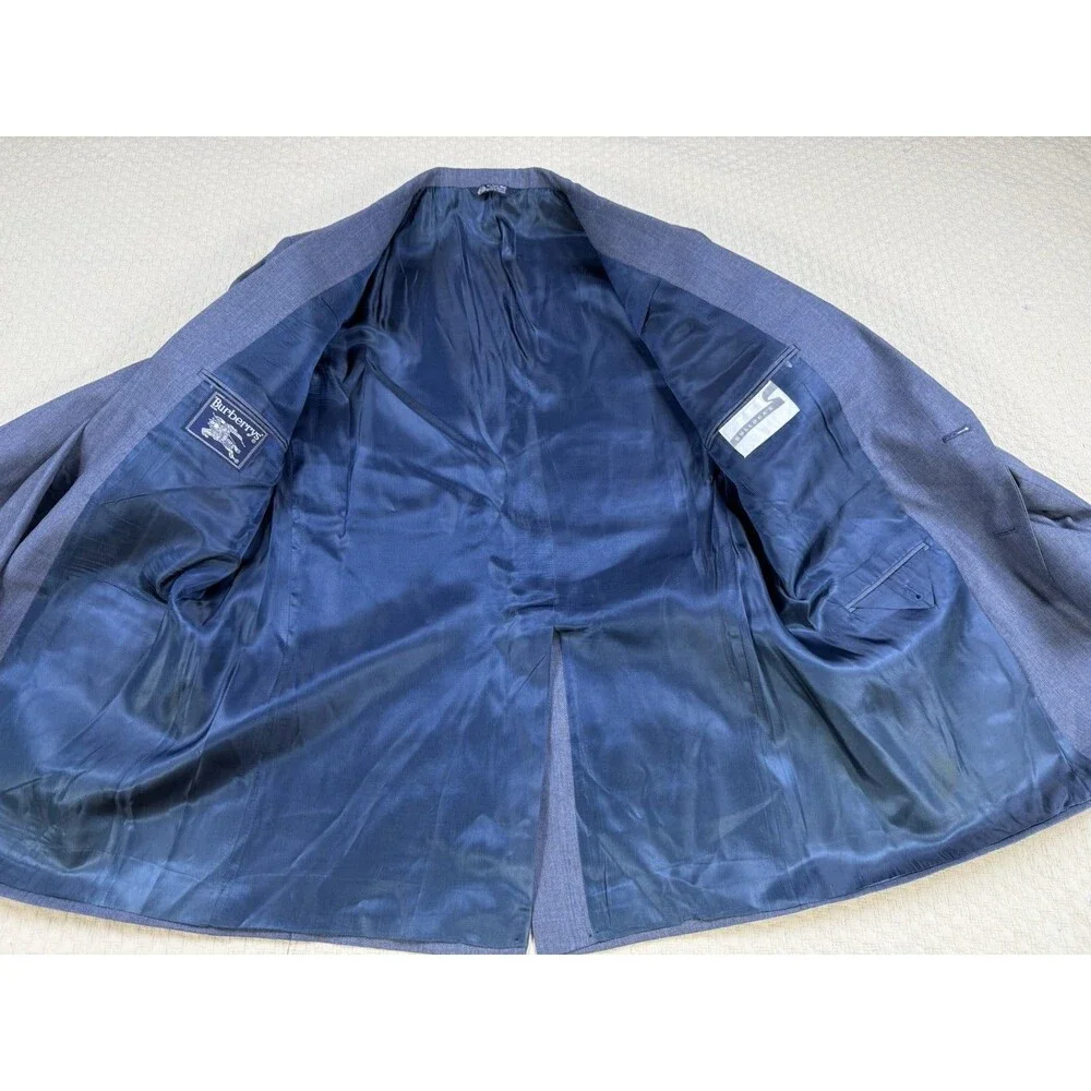 Burberry Porsum Wool Suit Formal Made USA Bullocks 70s 80s | Blue | Size Unknown